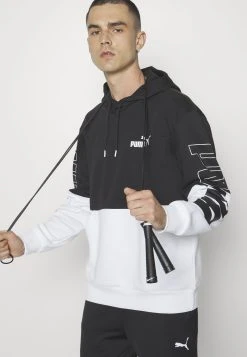 Puma Power Colorblock Hoodie - Hoodie - Black/White -Fashion clothing b1cc9c9445dd481685e1e8e522e00ce7