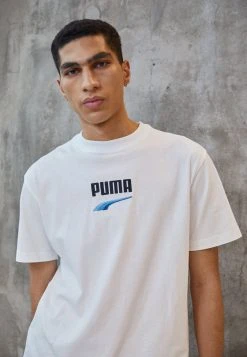 Puma Downtown Logo Tee - Print T-Shirt - White