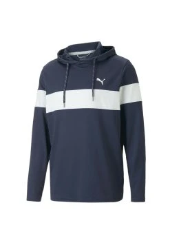 PUMA Golf Mattr Colorblock Hoodie - Long Sleeved Top - Navy Blazer Bright White -Fashion clothing b5a902eb5668453cacb34509277dc550