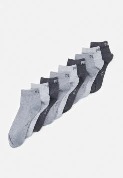 Puma Quarter Plain Ecom Unisex 9 Pack- Sports Socks - Anthraci/Melange Grey