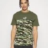 Puma Ess Block Camo Tee - Sports T-Shirt - Green Moss -Fashion clothing b9cd72e41afa41f7ab27f0c8e522a477