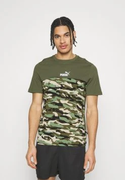 Puma Ess Block Camo Tee - Sports T-Shirt - Green Moss