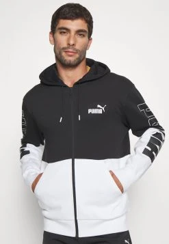Puma Power Colorblock Full Zip Hoodie - Zip-Up Sweatshirt - Black -Fashion clothing baf6382f400b444386b5d59a9e65125d