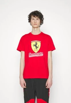 Puma Ferrari Race Big Shield Tee Heritage - Print T-Shirt - Rosso Corsa -Fashion clothing be12fbee2d7a4012a56955631d07d7d9