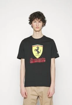 Puma Ferrari Race Big Shield Tee Heritage - Print T-Shirt - Black -Fashion clothing c10a428cc714471aa55bcfaa79704fb9