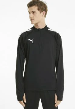 Puma Teamliga 1/4 Zip - Long Sleeved Top - Black-White