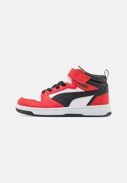 Puma Rebound V6 Mid Unisex - High-Top Trainers - White/Black/For All Time Red