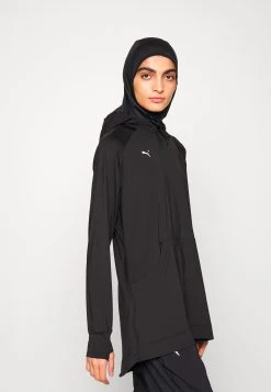Puma Modest Activewear Hoodie - Long Sleeved Top - Black -Fashion clothing c700569fa20d4786b07061fab2e71d66