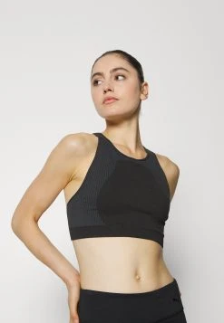 Puma Low Impact Long Line Seamless Bra - Light Support Sports Bra - Black -Fashion clothing c73bbd11c4b241b79fe679732c23268b