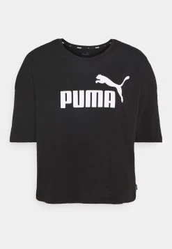 Ess Cropped Logo - Print T-Shirt - Puma Black -Fashion clothing cde7018db8054068beae3f24fd484759