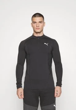 Puma Train Slim Zip- Long Sleeved Top - Black -Fashion clothing d02d41155edc4dc49db76fffa89ad85f