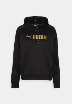 Puma Fit Hoodie - Hoodie - Black/Metallic Gold -Fashion clothing d4a66bdf0c2f4c6f84fa46f6b0615fcb