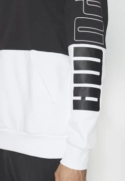 Puma Power Colorblock Hoodie - Hoodie - Black/White -Fashion clothing d67ea85ed5054221b9f733c53a157fc0