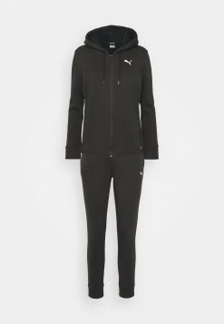 Puma Classic HoodedFl Cl - Tracksuit - Black -Fashion clothing dcdca32f669240ae9ec9d44fa494e803