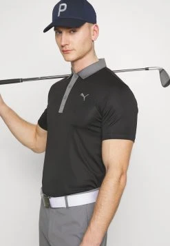 PUMA Golf Gamer - Polo Shirt - Black/Quiet Shade -Fashion clothing e248e63ab8de483fb35227d64353ae69