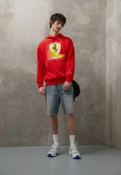 Puma Ferrari Race Big Shield Hoodie - Hoodie - Rosso Corsa -Fashion clothing e2fab6147a3c42bb8143b0d6da145cfe