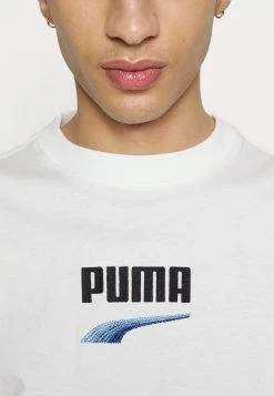 Puma Downtown Logo Tee - Print T-Shirt - White -Fashion clothing e3c36ac35e3c4f64867d0fb0ffc5d1c6