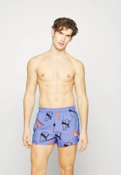 Puma Swim Men Print Cat Logo - Swimming Shorts - Elektro Combo