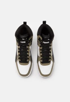 Puma Rebound Unisex - High-Top Trainers - White/Black/Covert Green -Fashion clothing e3e0046468ac499f813c89e077317d37
