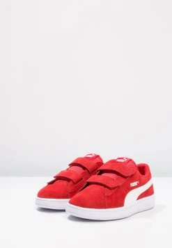 Puma Smash Unisex - Trainers - High Risk Red/White -Fashion clothing e5590100716640be92bbfc57323cf90c