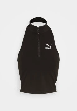 Puma Trend 7Etter Half Zip Mock Neck Tee - Top - Black -Fashion clothing e6499e538c13484fa806e12d9e872eec