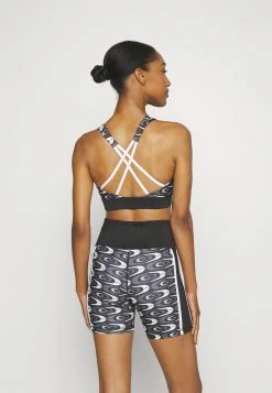 Puma Retro Glam Strappy Bra - Medium Support Sports Bra - Black -Fashion clothing e7ed4feffad542569e55bb01114064e0