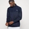 PUMA Golf Cloudspun Colorblock Zip - Sweatshirt - Navy Blazer -Fashion clothing e97310f2bfdc48deb686bf2a1d774046