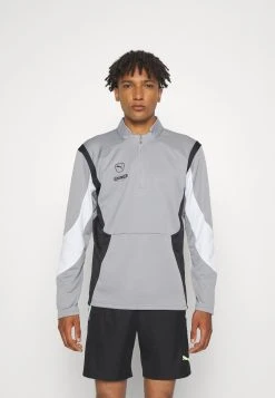 Puma King Pro 1/4 Zip - Long Sleeved Top - Concrete Gray/White