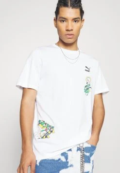 Puma Classics Super Graphic Tee - Print T-Shirt - White -Fashion clothing eab7edf8af804b80af45548f62c4e39b