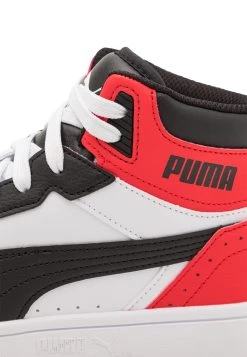 Puma Rebound Jr - High-Top Trainers - White/Black/High Risk Red -Fashion clothing f1dfa66488624570aa0cd6b0e51e61ba