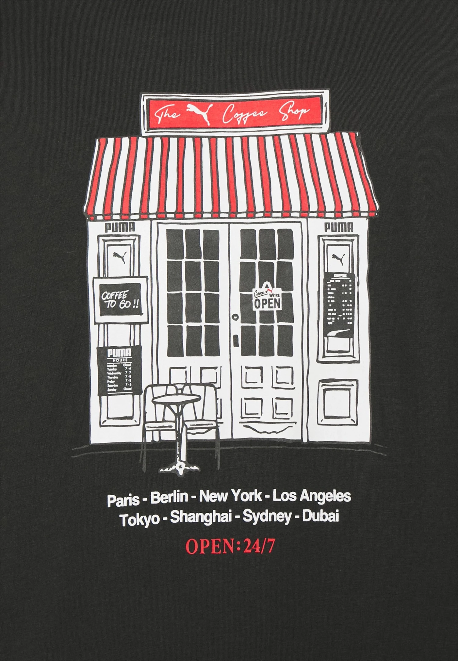 Puma Graphics Café Tee - Print T-Shirt - Black 10 Puma Graphics Café Tee - Print T-Shirt - Black - Image 8