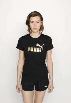 Puma Logo - Print T-Shirt - Black/Gold Foil