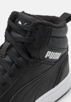 Puma Rebound V6 Mid Jr Unisex - High-Top Trainers - Shadow Gray/Black/White -Fashion clothing fdee2390a50d4531b1210b4ce914b4b9